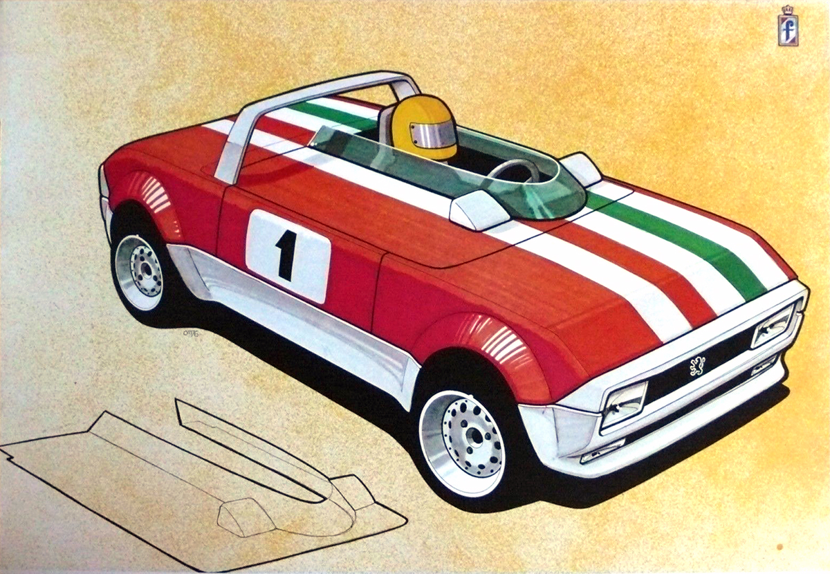Peugeot Peugette (Pininfarina) - Design Sketch by Diego Ottina