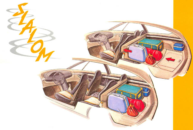 Opel Slalom (Bertone), 1996 - Interior Design Sketch