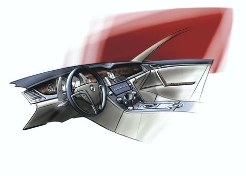 Maserati Kubang GT Wagon (ItalDesign), 2003 – Design Sketch – Interior