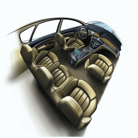 Maserati Kubang GT Wagon (ItalDesign), 2003 – Design Sketch – Interior