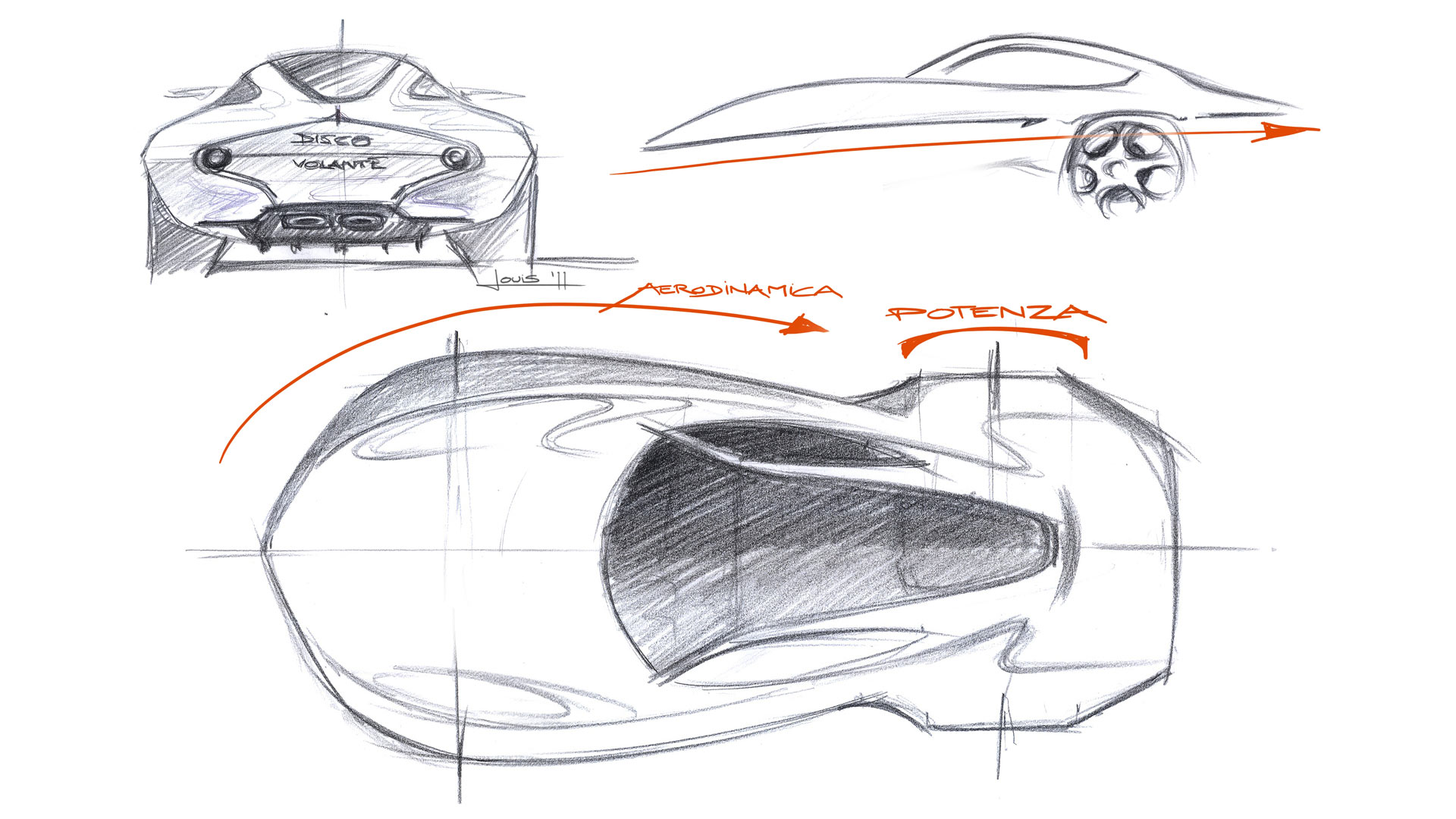 Touring Superleggera Disco Volante, 2012 - Design Sketches