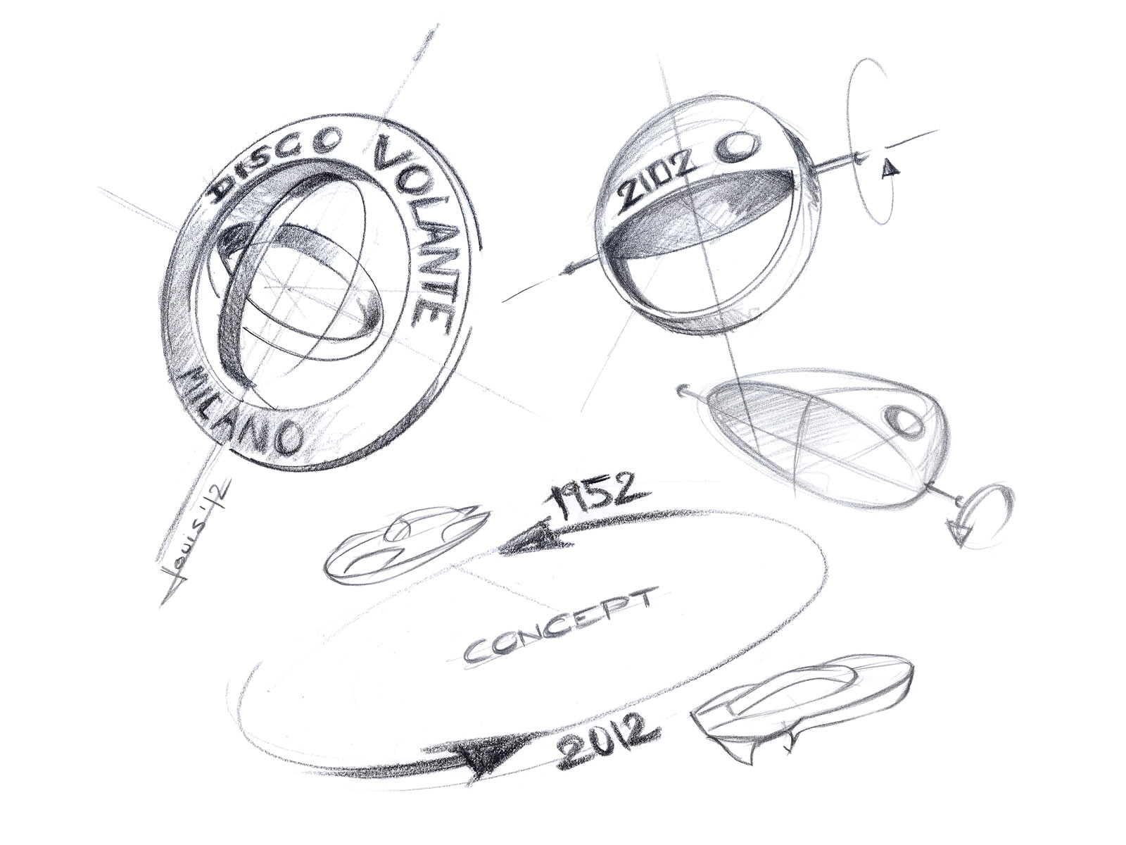 Touring Superleggera Disco Volante, 2012 - Design Sketches