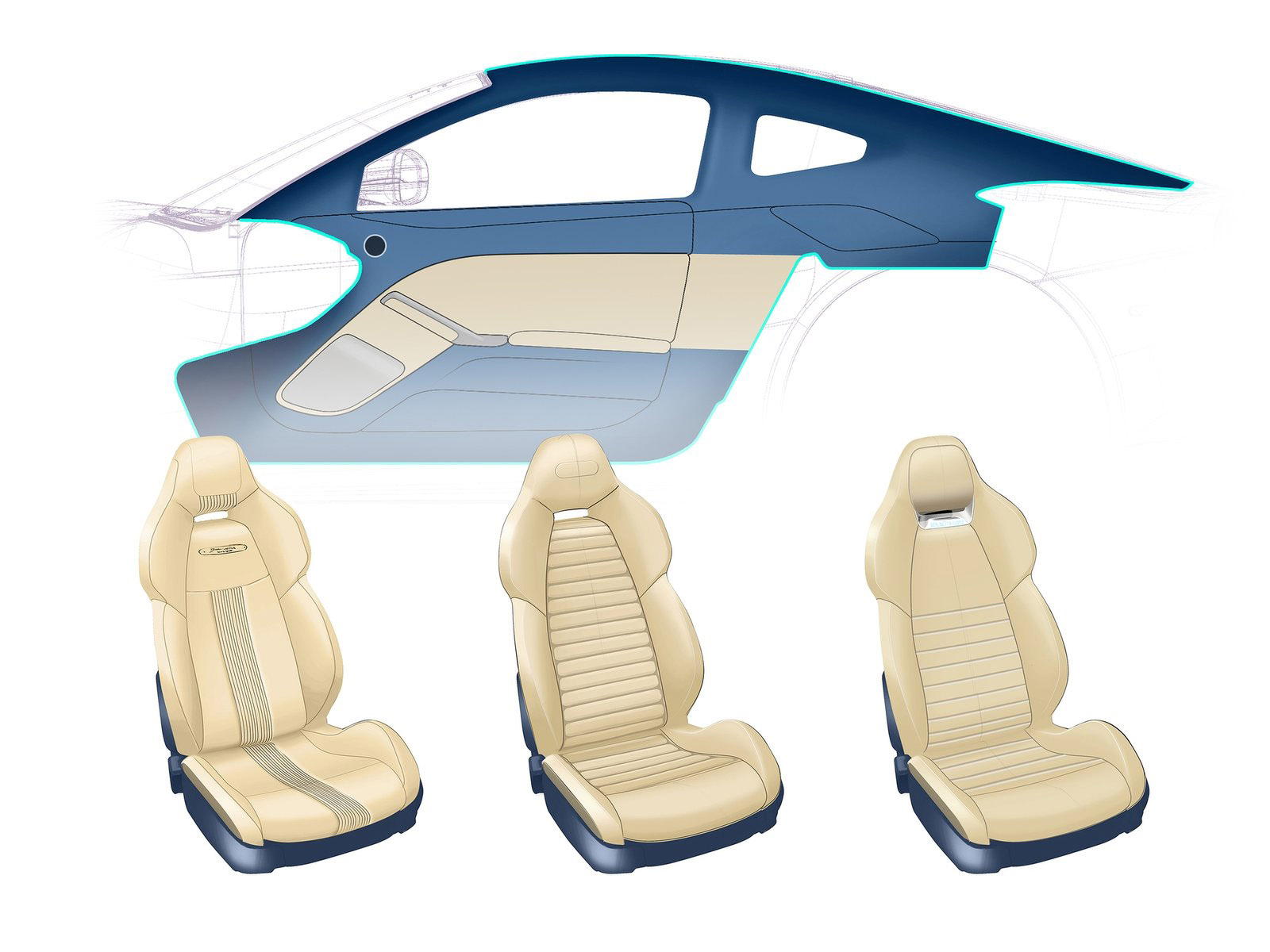 Carrozzeria Touring Superleggera Berlinetta Lusso, 2015 - Interior Design Sketch