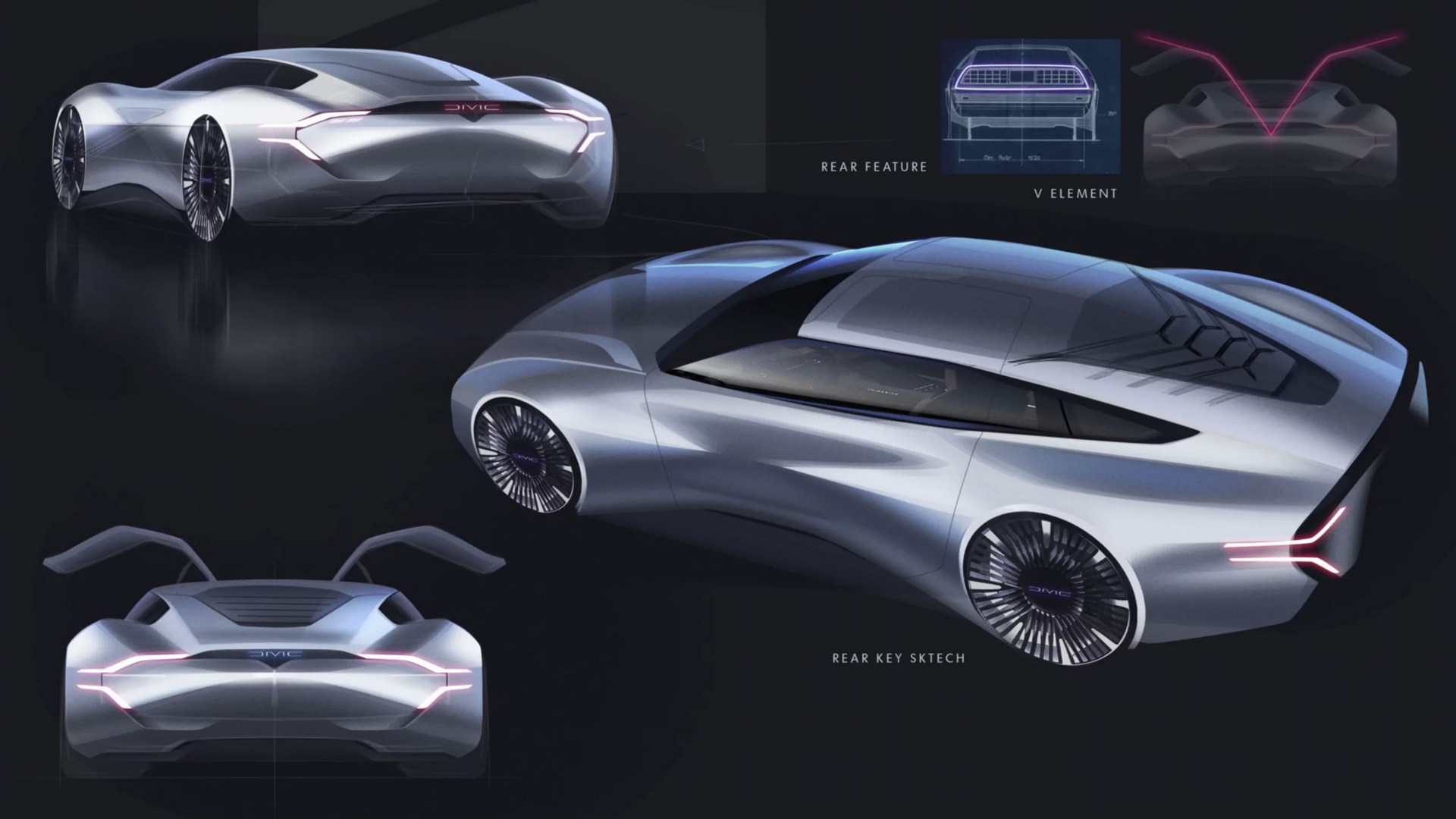 DeLorean Alpha5 (ItalDesign), 2022 – Design Sketch