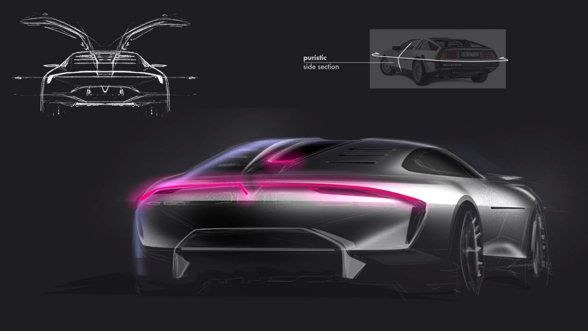 DeLorean Alpha5 (ItalDesign), 2022 – Design Sketch