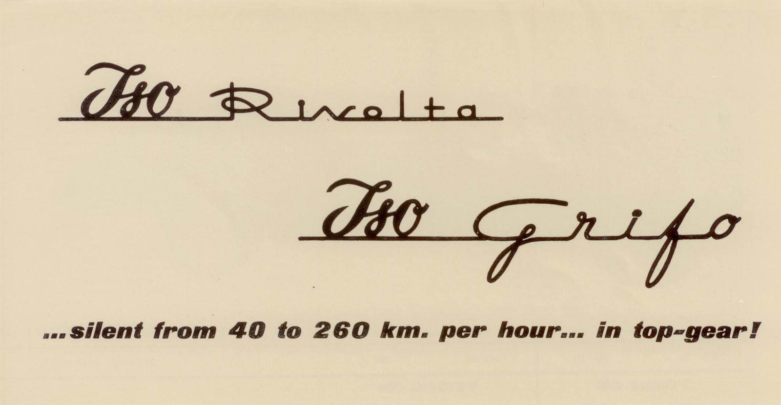 Iso Rivolta and Iso Grifo Brochure